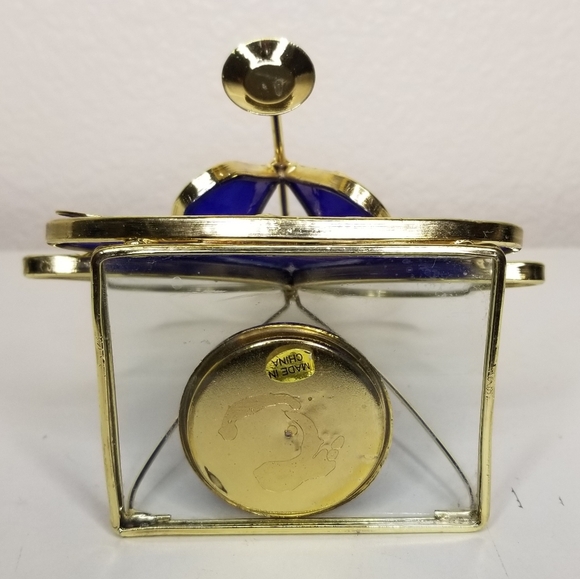 Stained Glass Angel Tea Light Candle Holder Blue Gold Holiday Christmas Angel - Picture 7 of 10